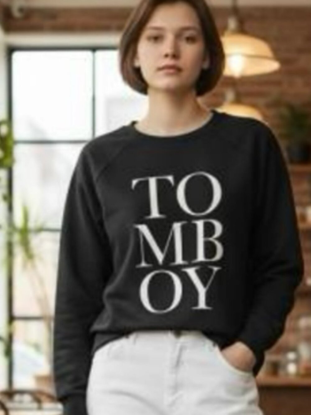 Banana Republic Black Sweatshirt with Bold Print